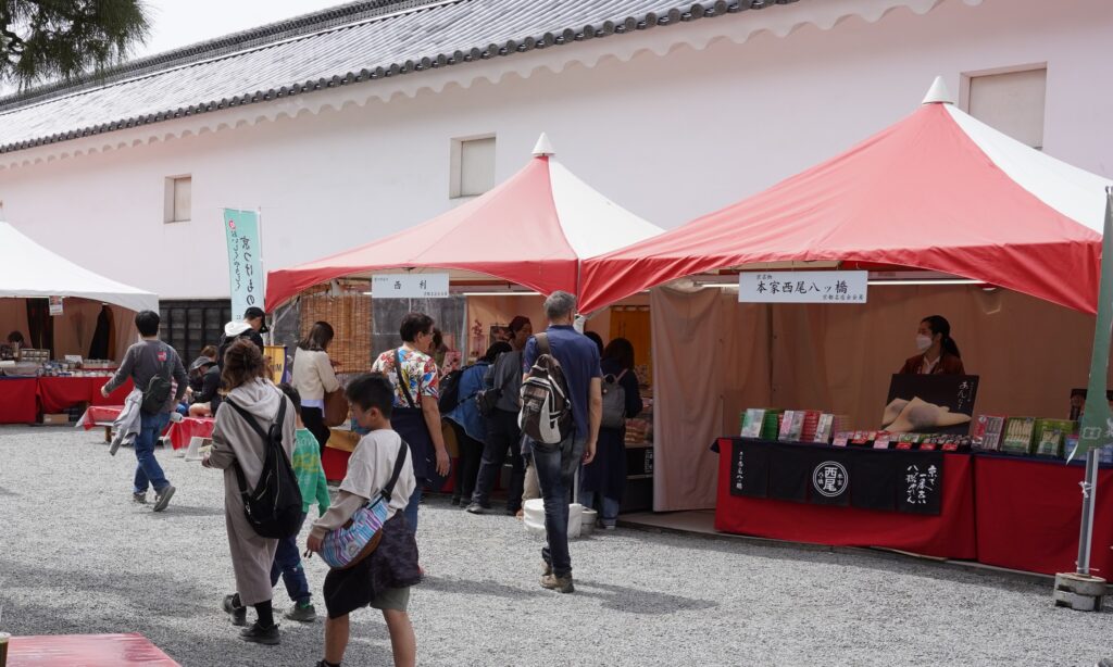 Stands at Nijojo Castle Spring Festival 