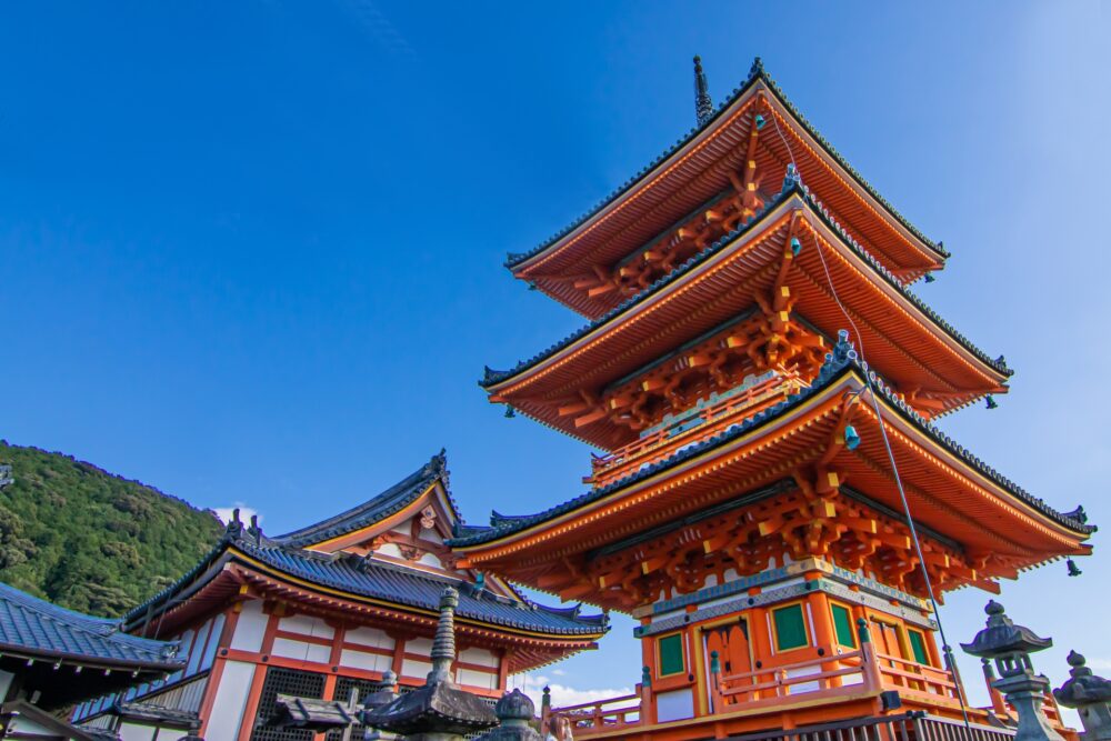 Three-Storied Pagoda "Sanjunoto " in Kiyomizu-dera temple