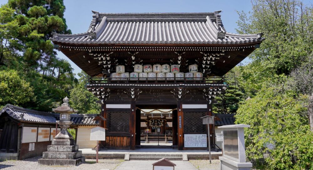 Entrance gate in Umenomiya Shrine