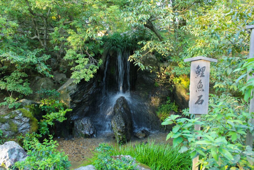 Ryumonbaku(water fall) in Kinkaku-ji Temple